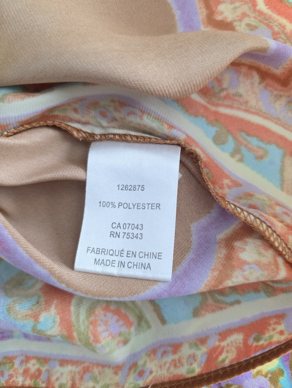 Rachel Zoe Tie Front Blouse M Boho Paisley Print Long Sleeve Crop Top - Picture 10 of 10